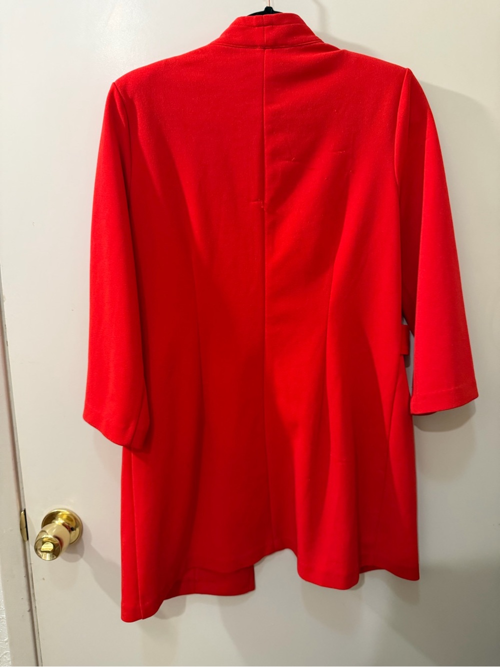 New York & Company Bright Red Open-Front Ponte Blazer - Picture 5 of 6